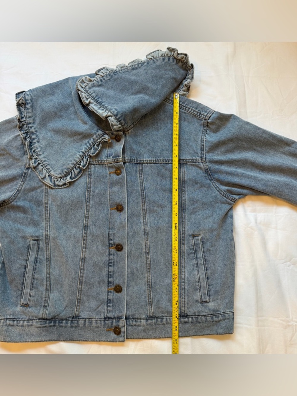 Sofie the Label Light Blue Ruffle Collar Denim Jacket - Picture 5 of 8
